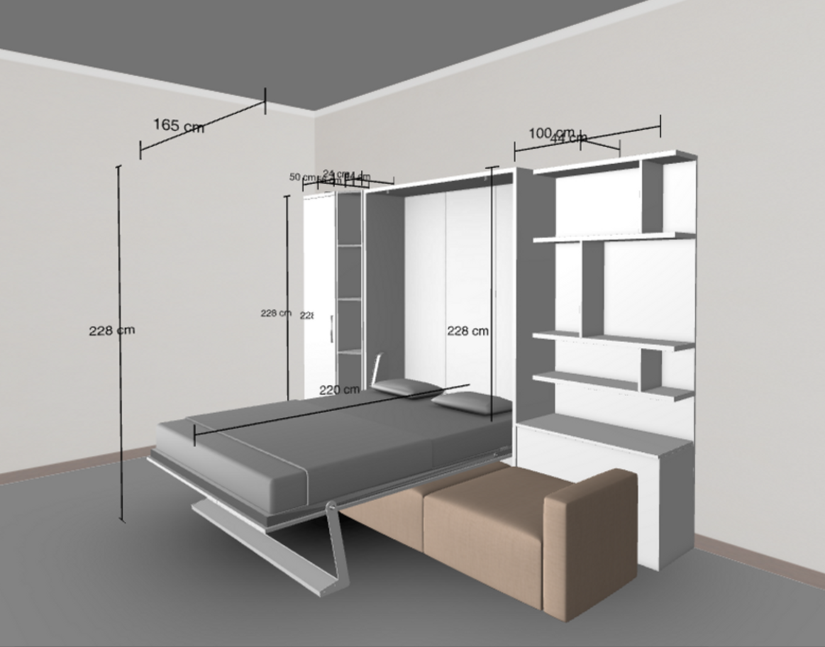 Wohnwand Set Royal mit Schrankbett und Sofa, 5-tlg. Wohnwand Set Royal mit Schrankbett und Sofa, 5-tlg.